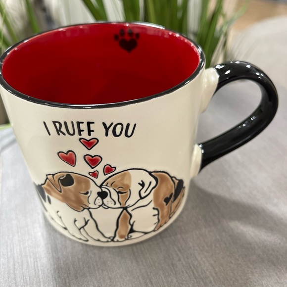 Valentine Dog I Ruff You Bulldogs Ceramic Coffee Mug Cup NEW - Picture 4 of 6